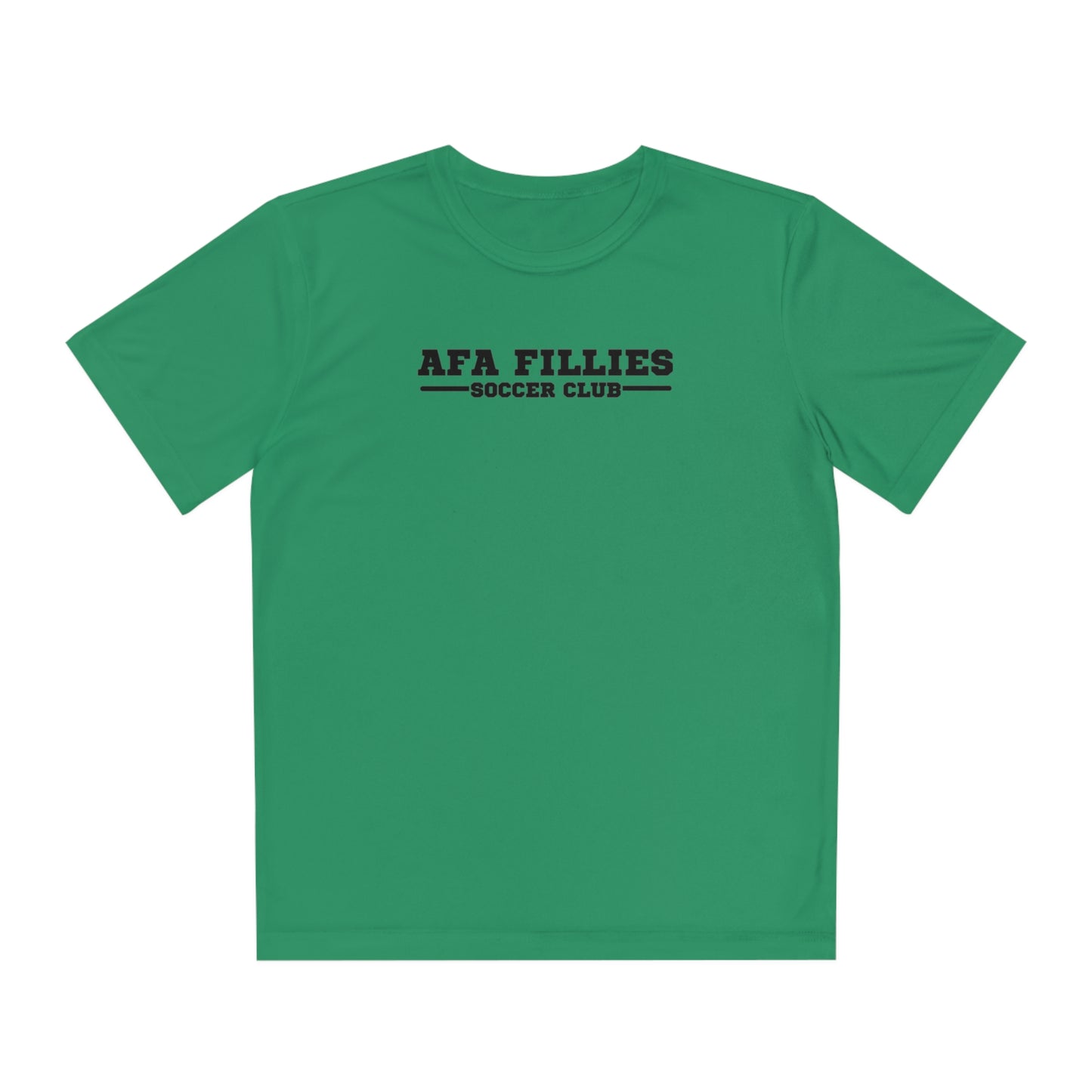 White AFA Fillies Youth Breathable PerformanceTee