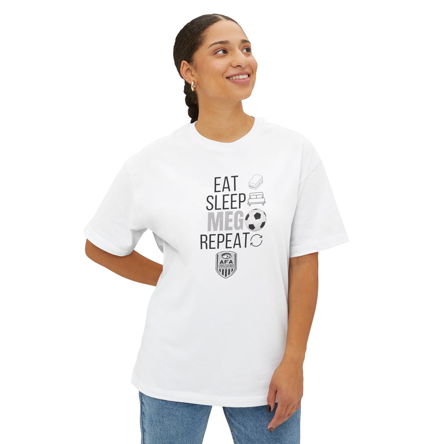 Eat Sleep MEG Repeat Oversized Boxy Tee