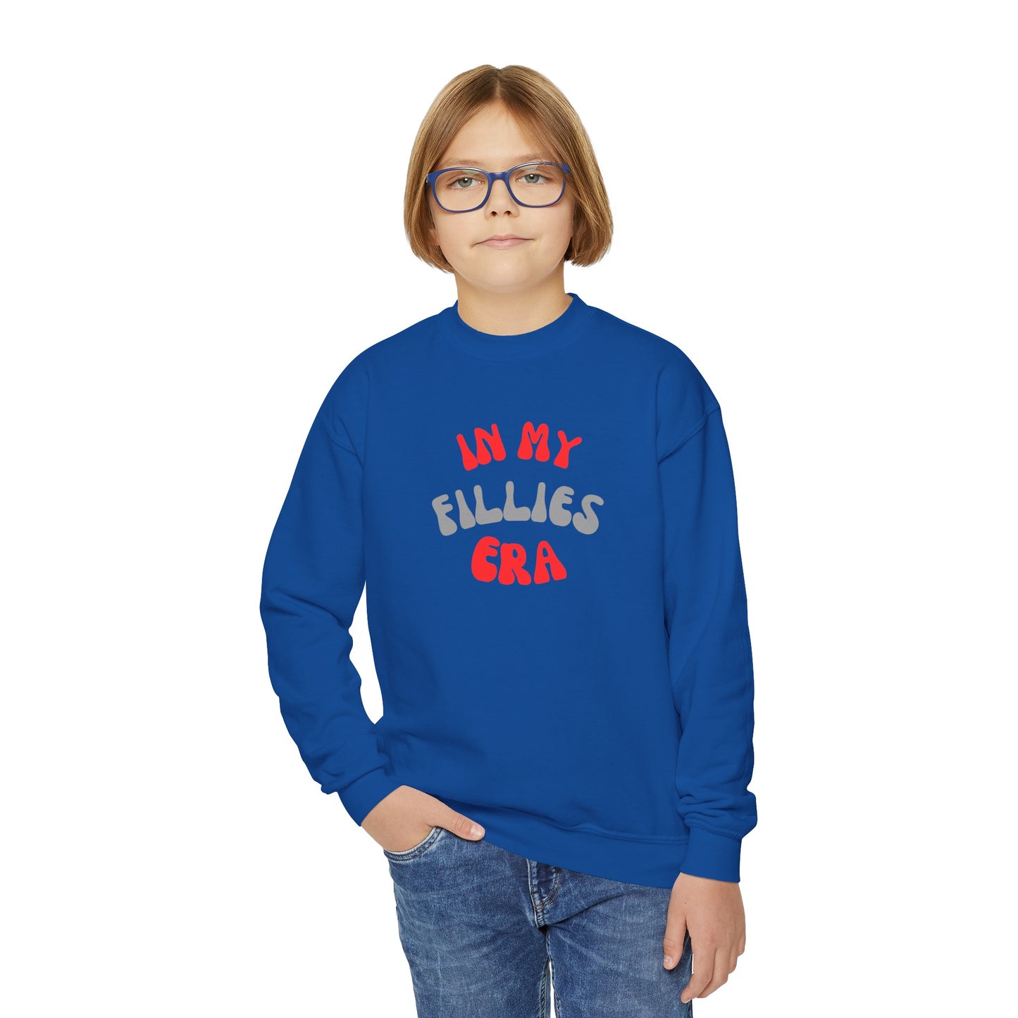 Red In My Fillies Era Youth Crewneck Sweatshirt