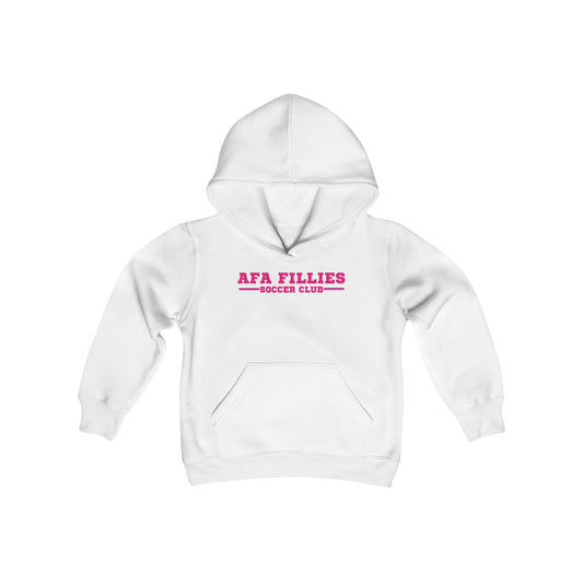 AFA Fillies Youth Hoodie Pink Bar Logo- Lightweight & Cozy for Soccer Fans