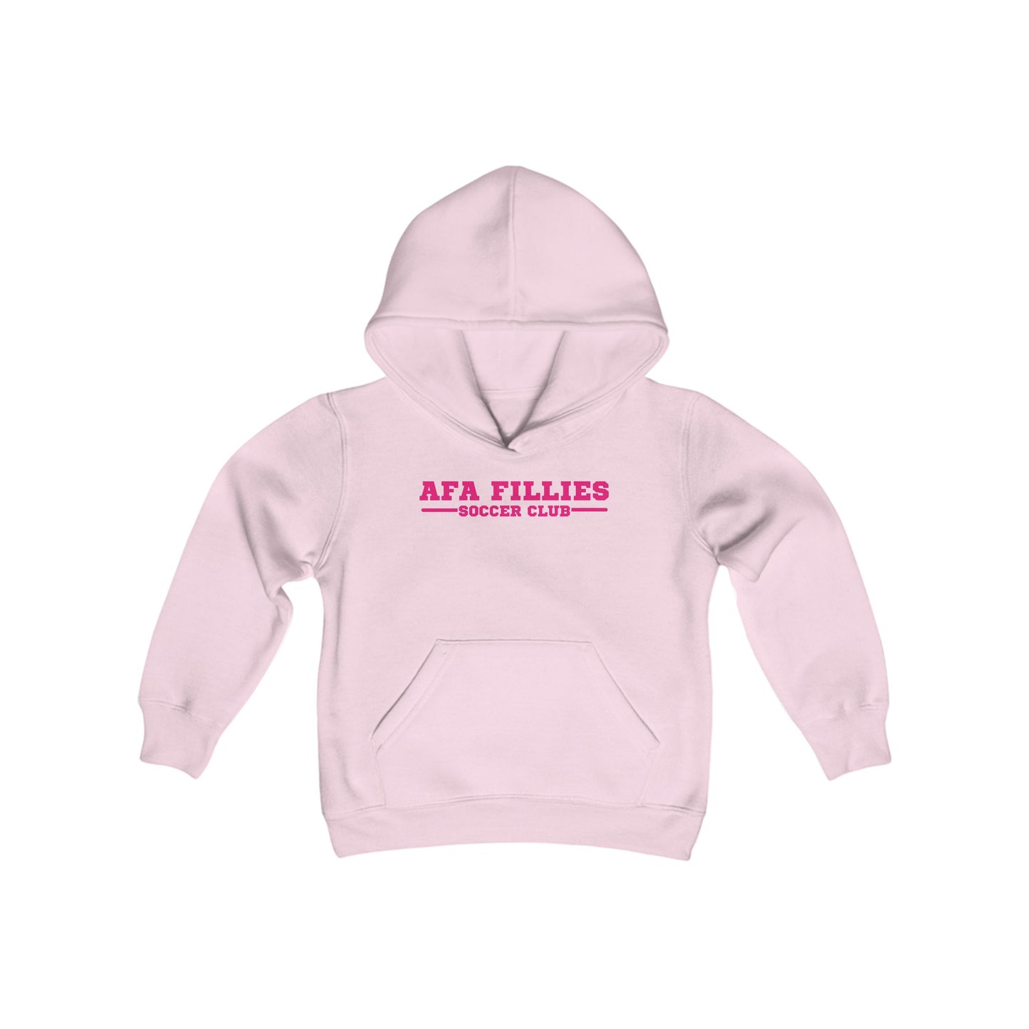 AFA Fillies Youth Hoodie Pink Bar Logo- Lightweight & Cozy for Soccer Fans