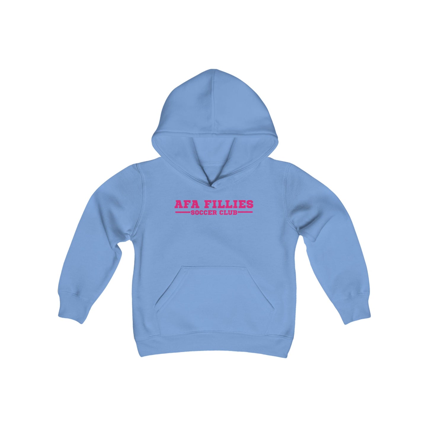 AFA Fillies Youth Hoodie Pink Bar Logo- Lightweight & Cozy for Soccer Fans