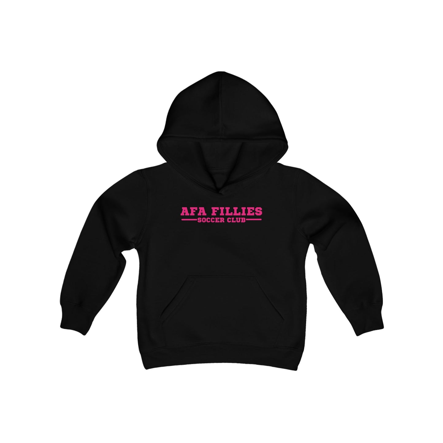 AFA Fillies Youth Hoodie Pink Bar Logo- Lightweight & Cozy for Soccer Fans