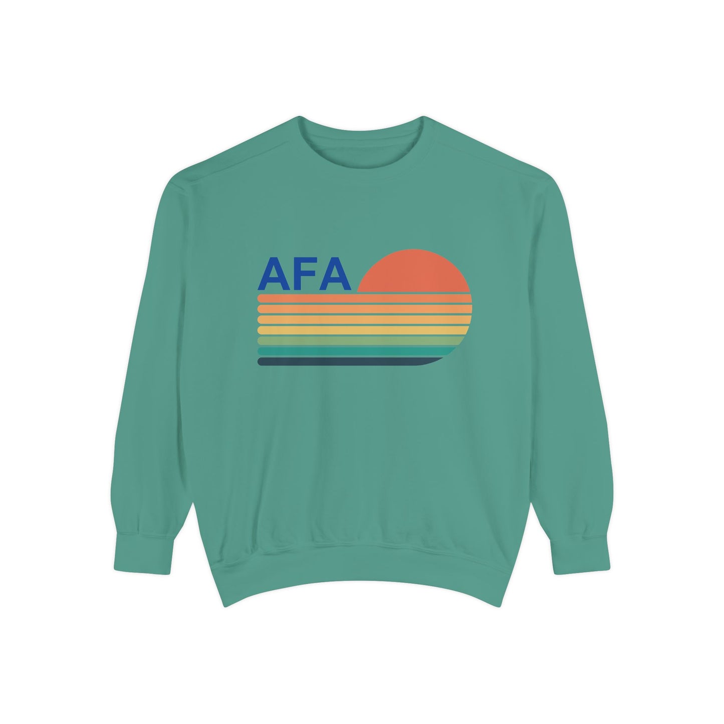 Retro Sunset Gradient Aviator Unisex Sweatshirt with 'AFA' Design