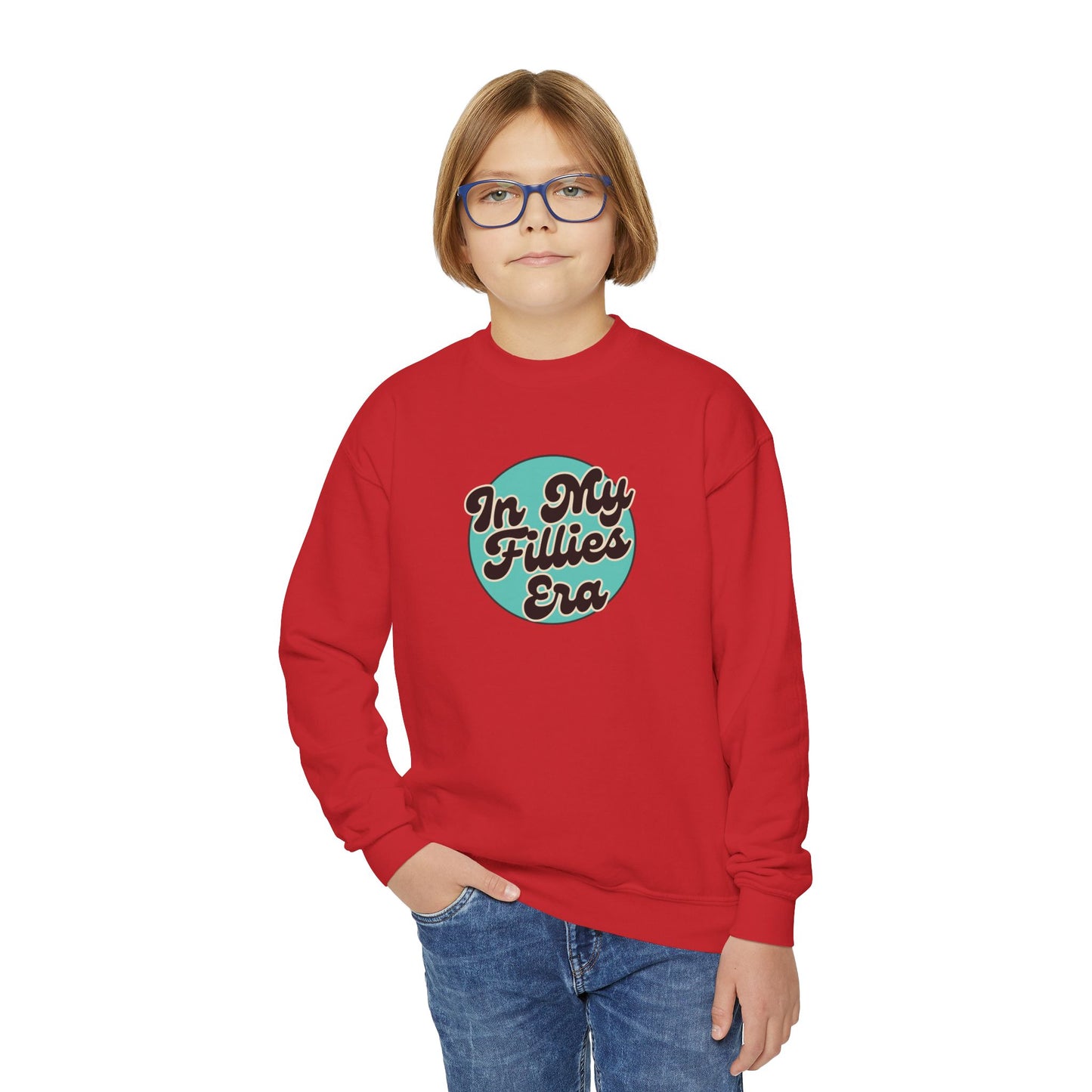 Light Green In My Fillies Era Youth Crewneck Sweatshirt