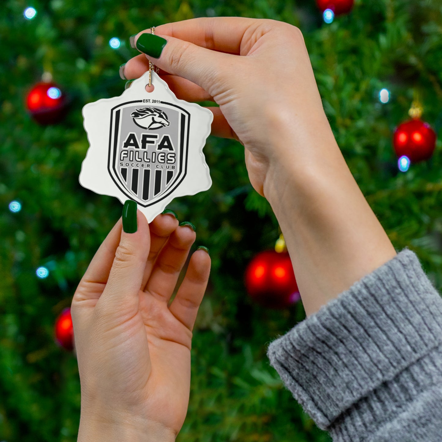 AFA Fillies Shield Ceramic Ornament