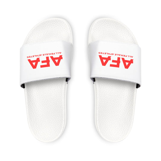 Red All Female Athletes Youth PU Slide Sandals