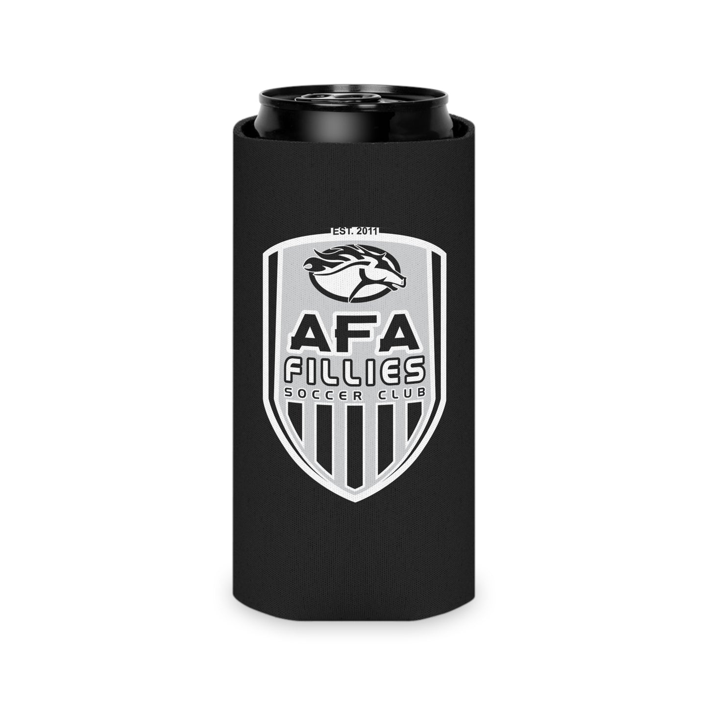 Black AFA Fillies Shield Can Cooler/Koozie