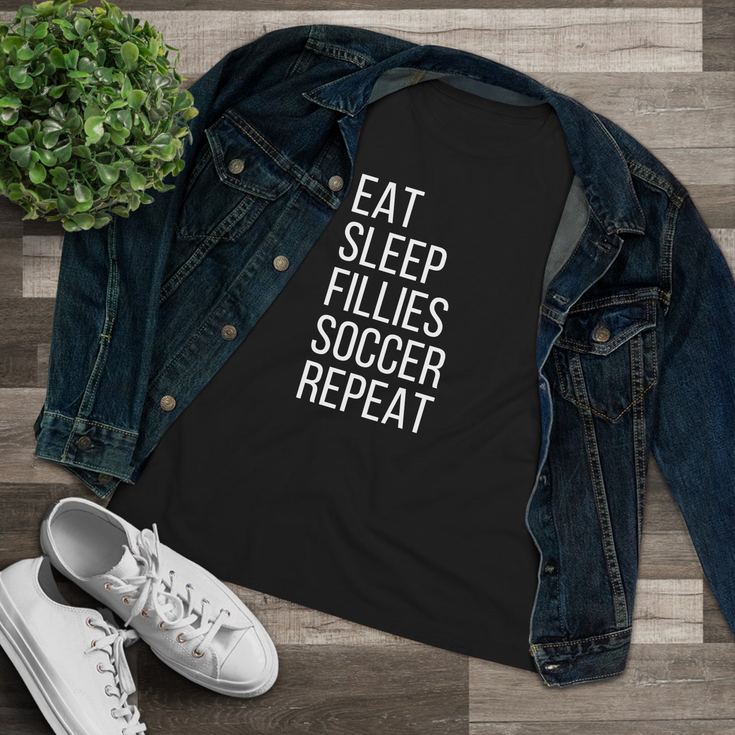 Eat Sleep Fillies Soccer Women's Cotton Tee