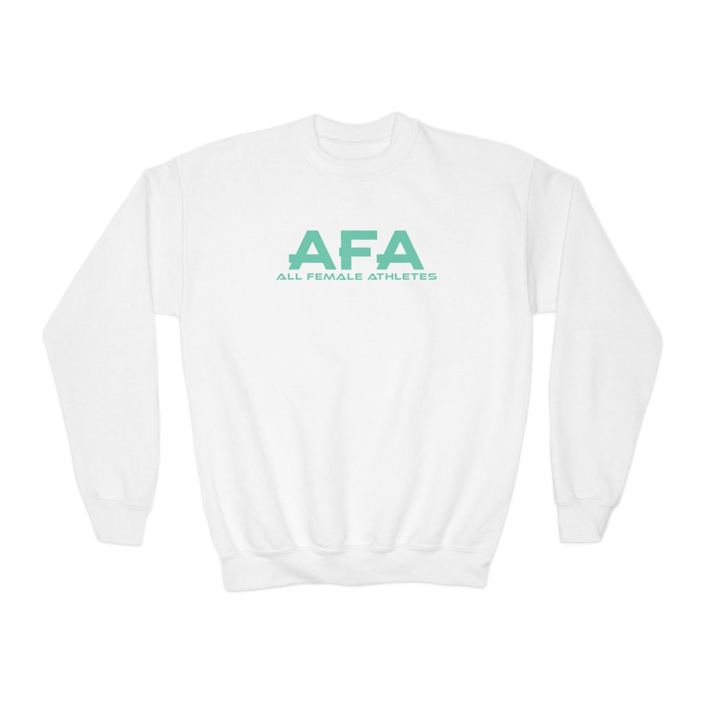 Light Green All Female Athletes Youth Crewneck Sweatshirt