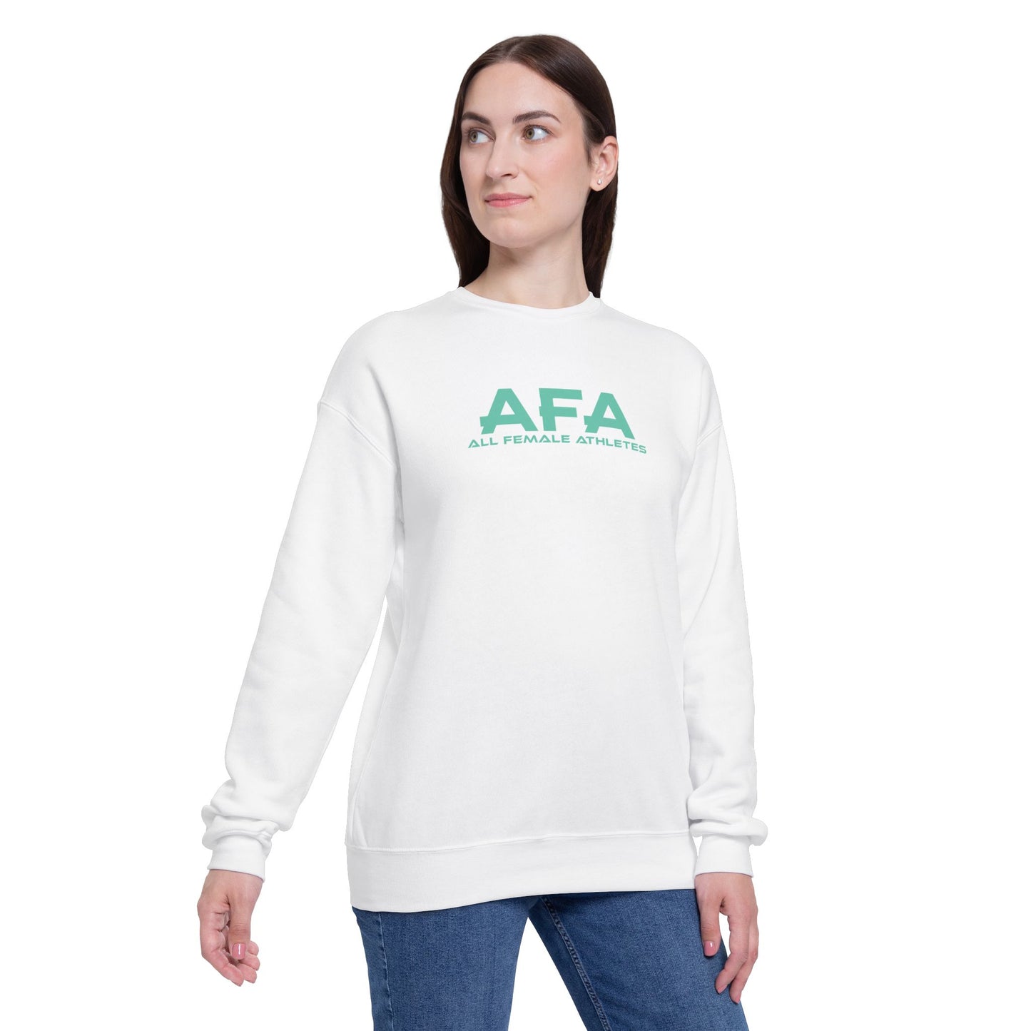 Light Green All Female Athlete Unisex Drop Shoulder Sweatshirt