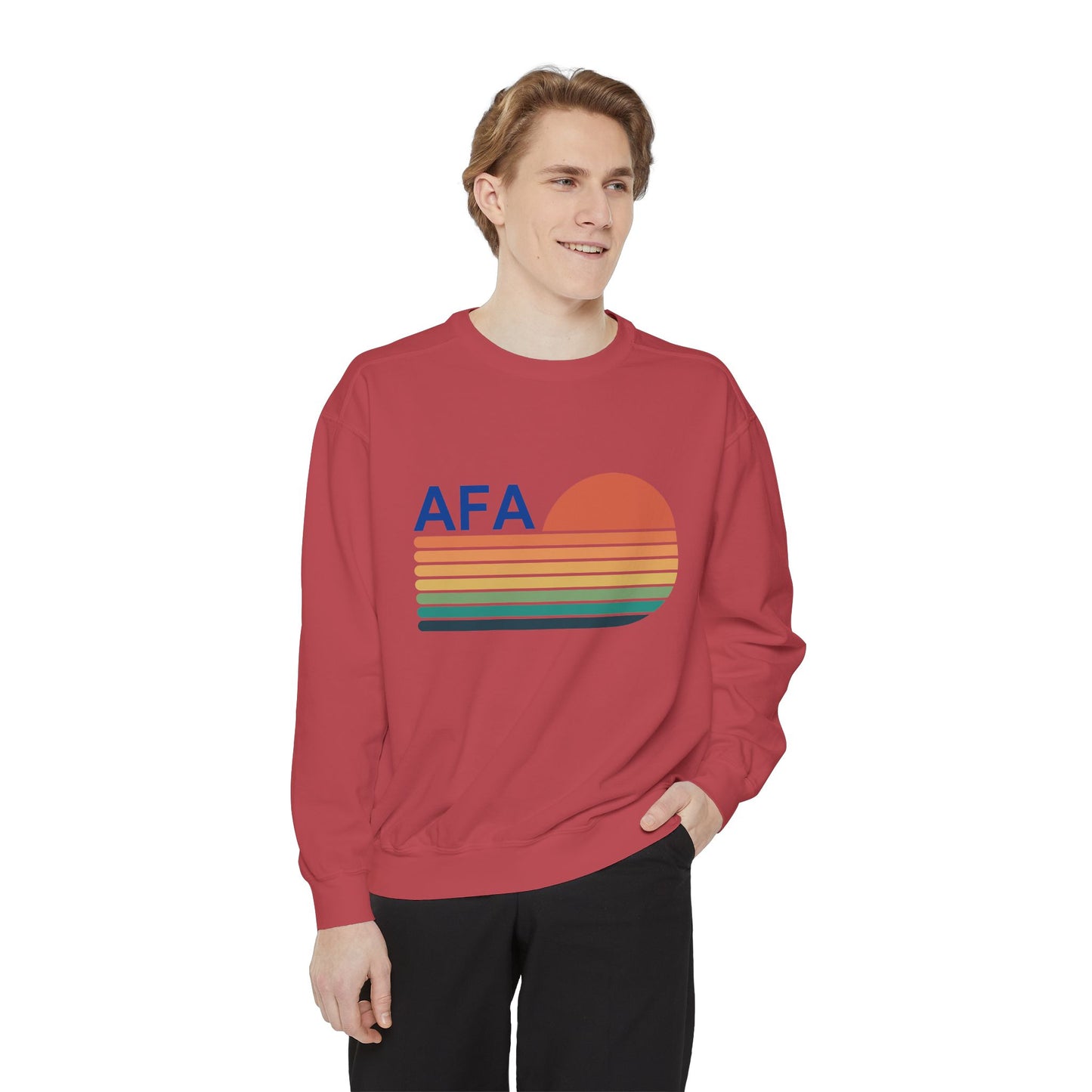 Retro Sunset Gradient Aviator Unisex Sweatshirt with 'AFA' Design