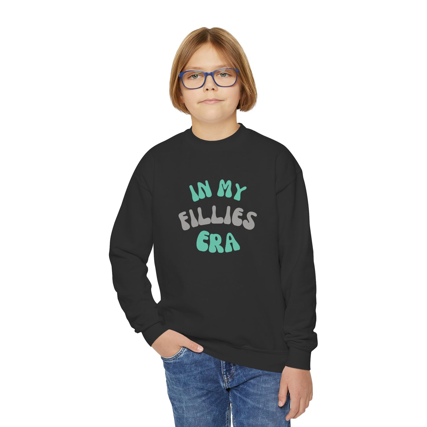 Light Green In My Fillies Era Youth Crewneck Sweatshirt