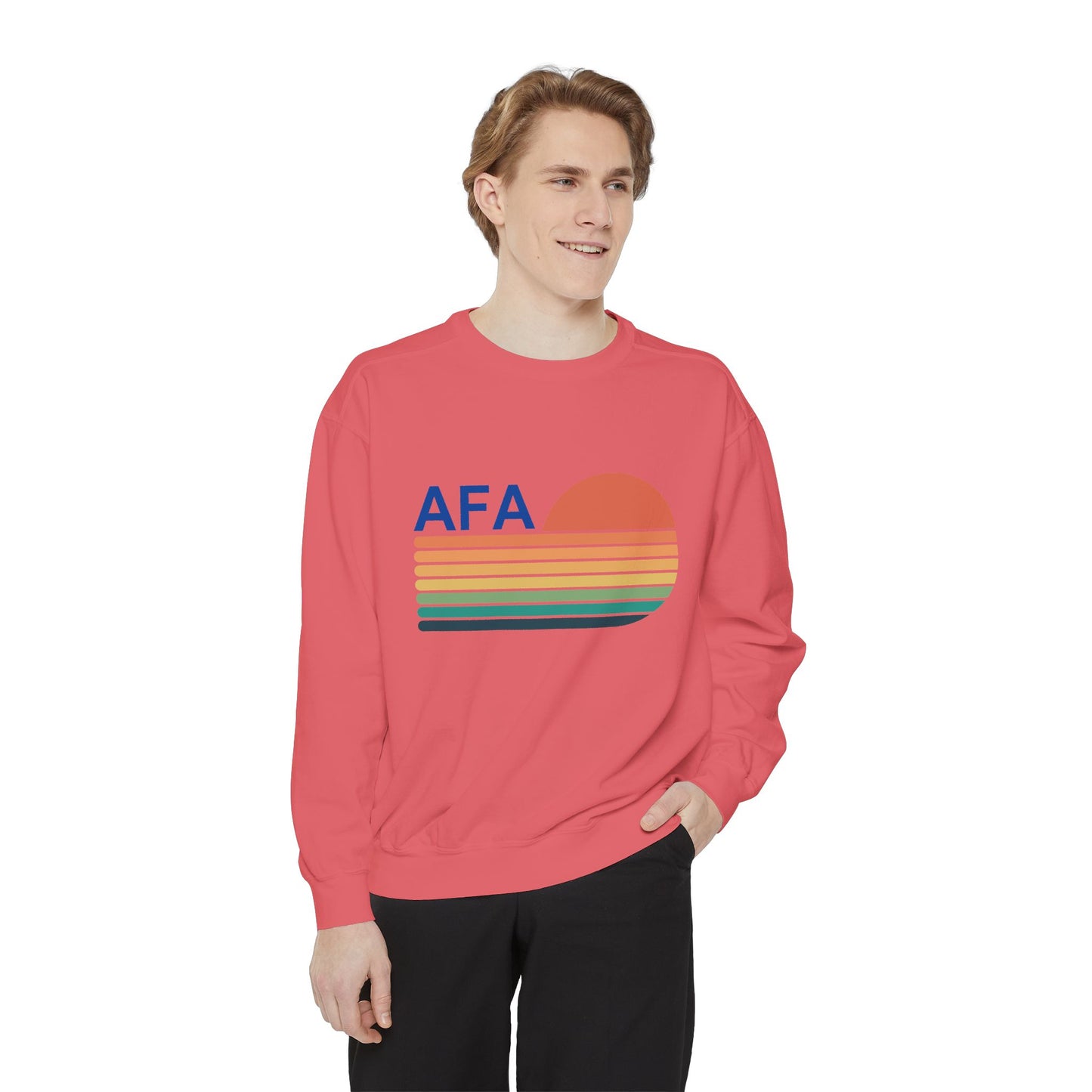 Retro Sunset Gradient Aviator Unisex Sweatshirt with 'AFA' Design