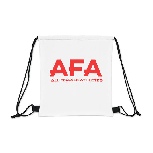 Red All Female Athletes Outdoor Drawstring Bag