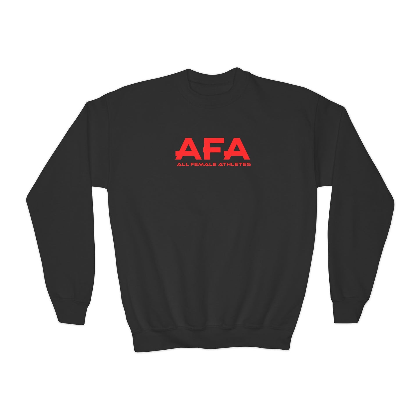 Red All Female Athletes Youth Crewneck Sweatshirt