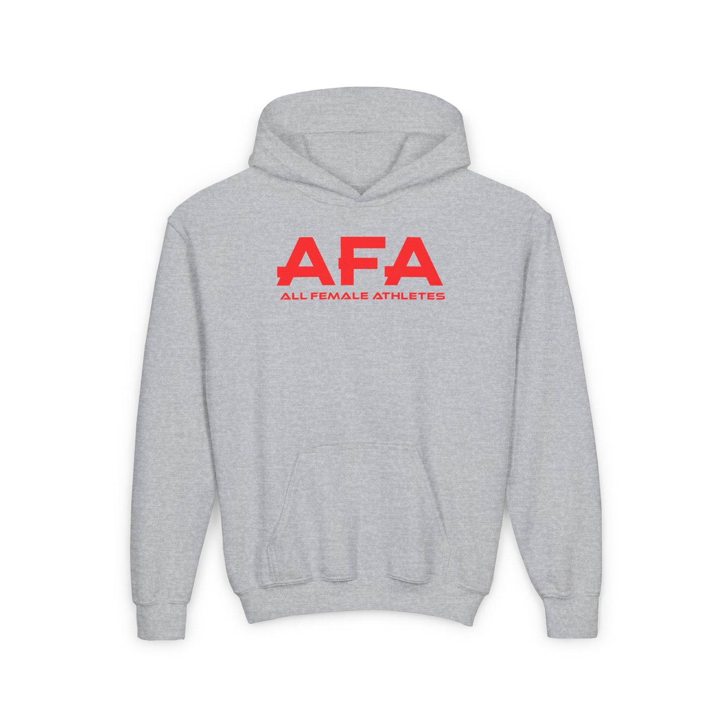 Red All Female Athletes Youth Heavy Blend Hooded Sweatshirt