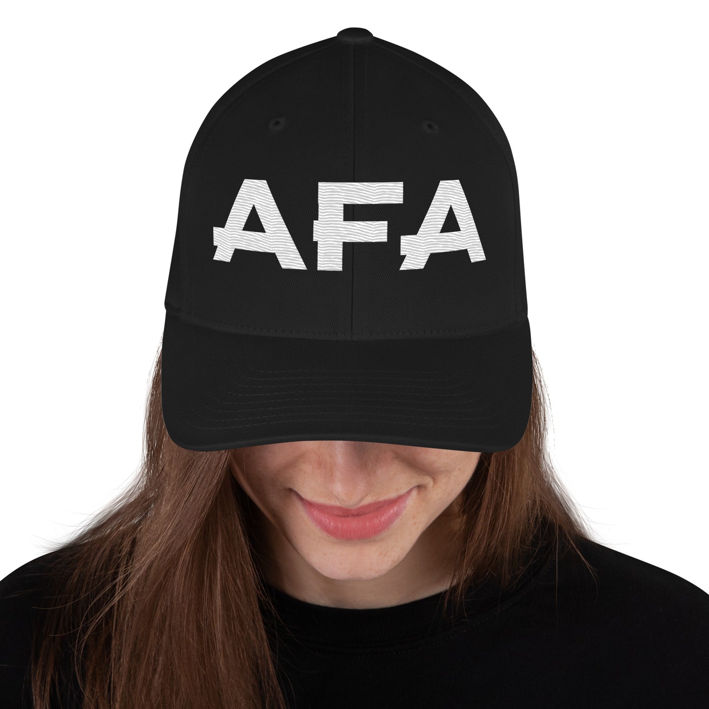 White AFA Embroidered Structured Twill Cap