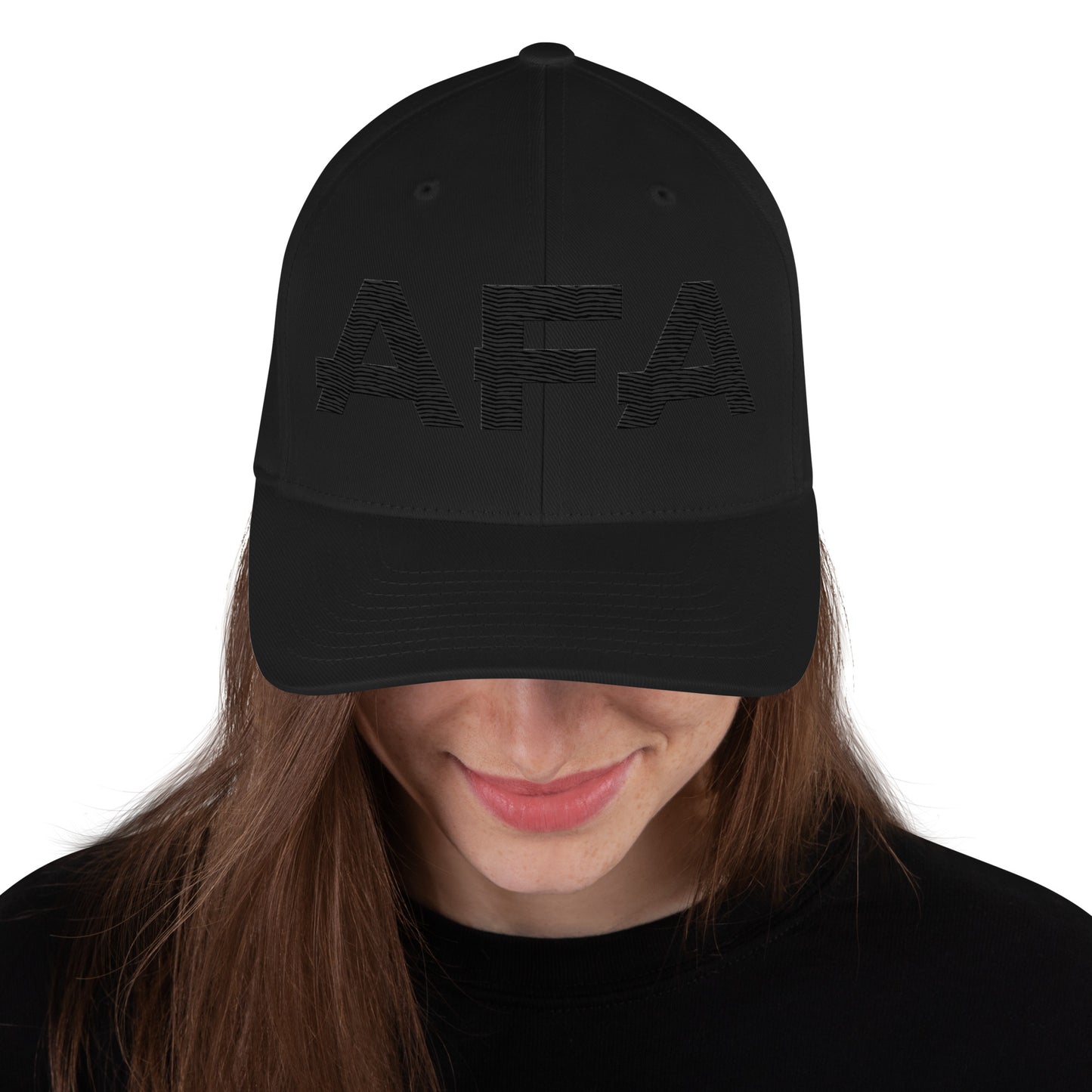 Black AFA Embroidered Structured Twill Cap