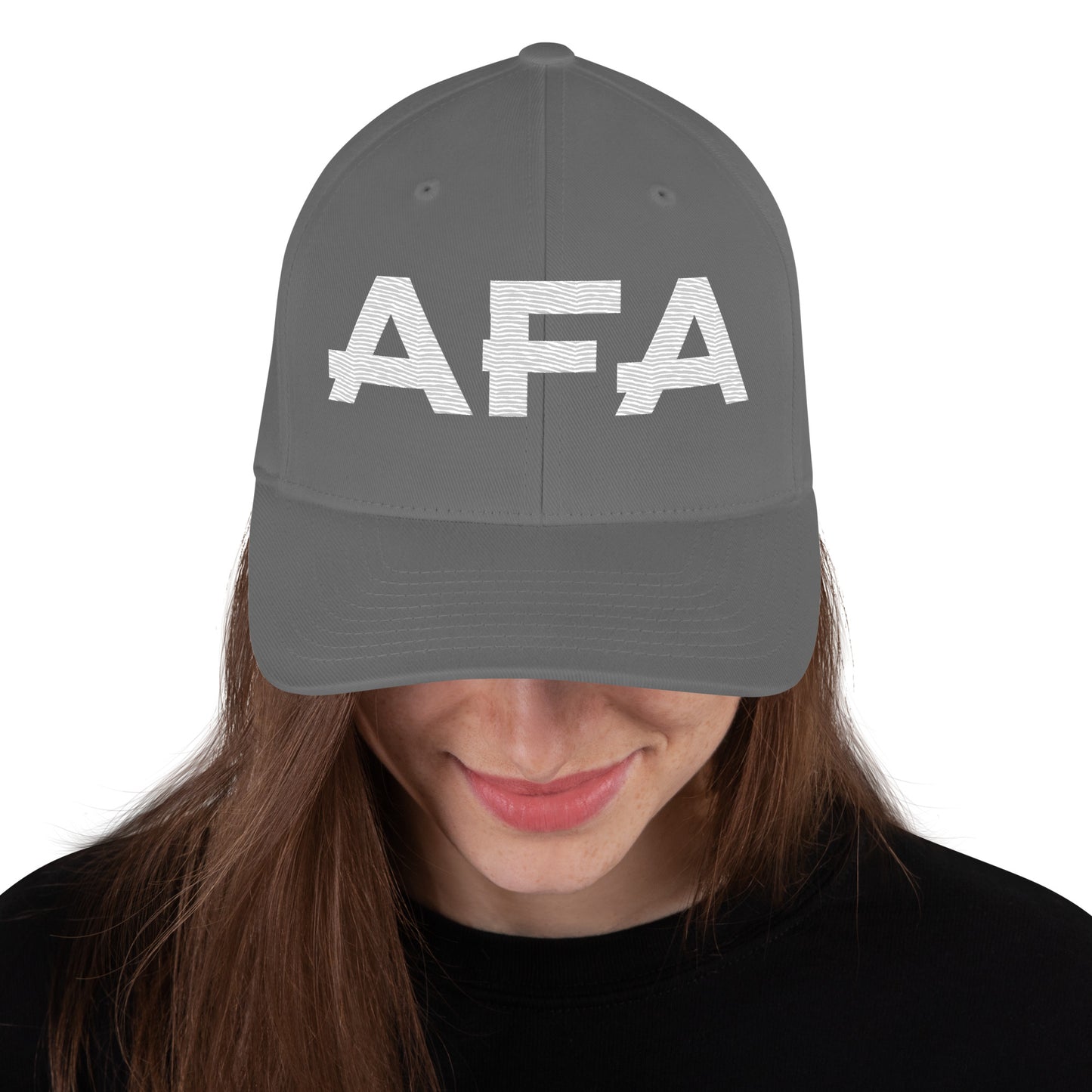 White AFA Embroidered Structured Twill Cap