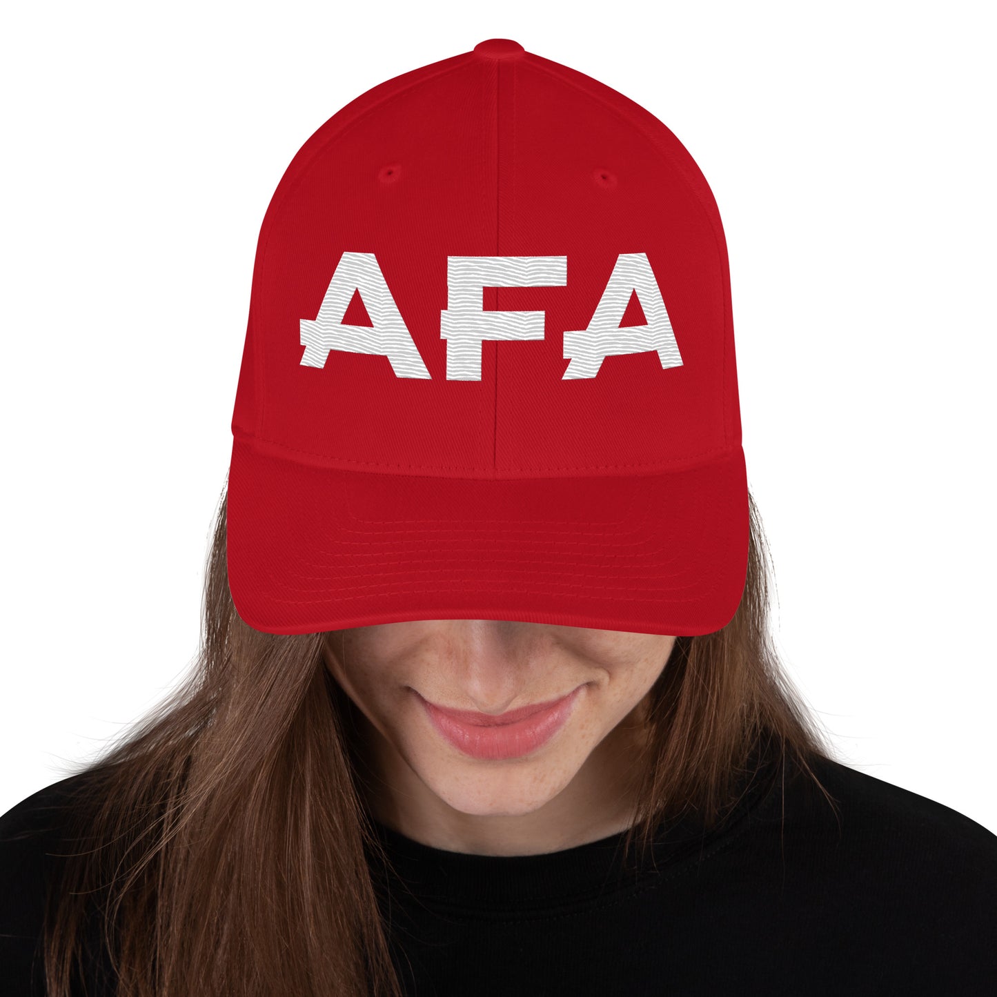 White AFA Embroidered Structured Twill Cap