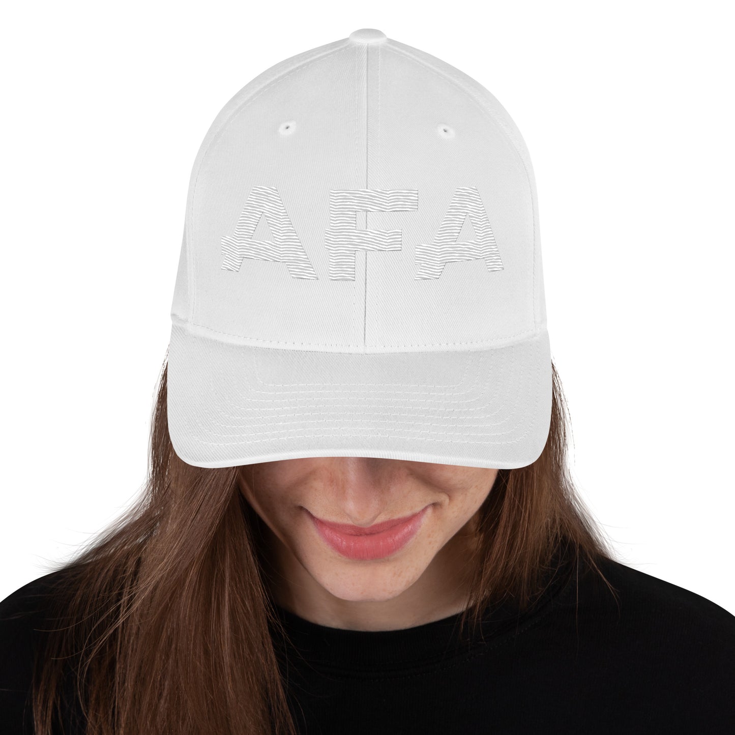 White AFA Embroidered Structured Twill Cap