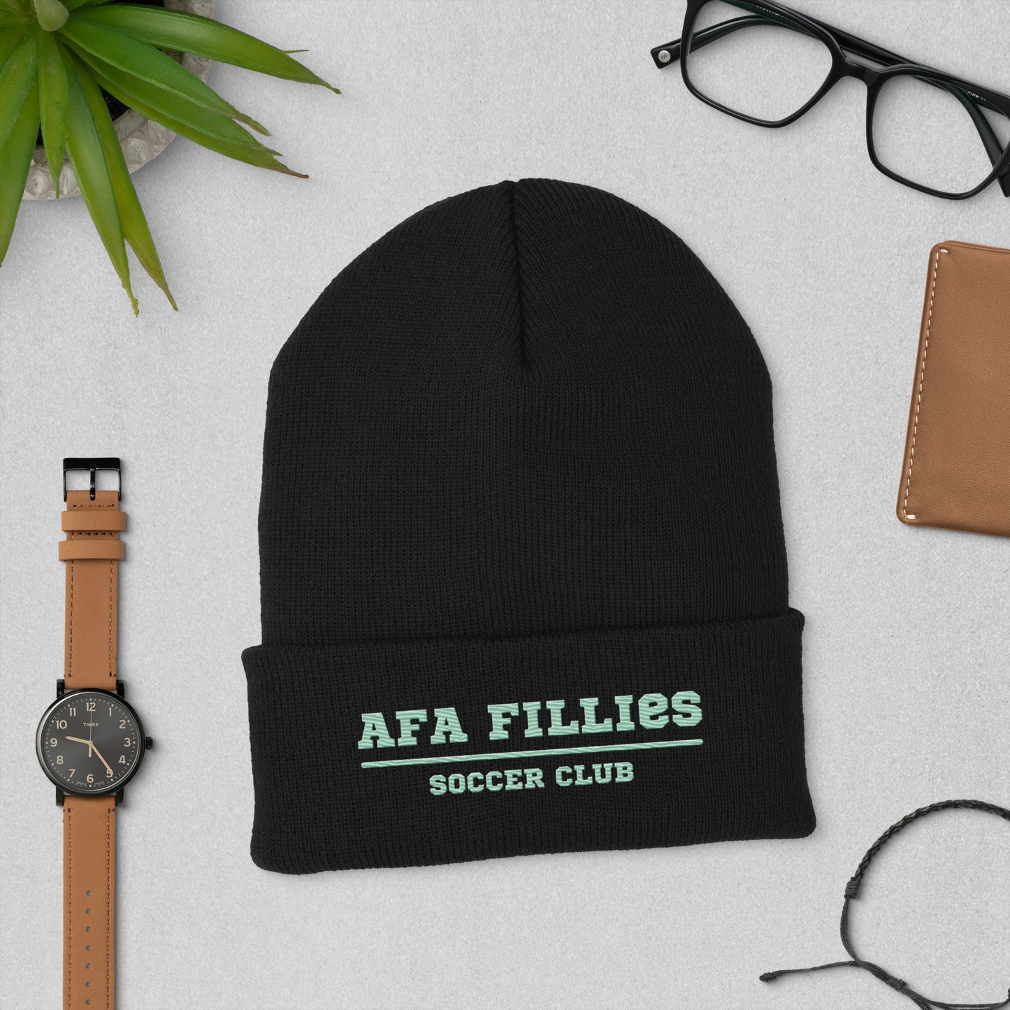 Light Green AFA Soccer Cuffed Beanie