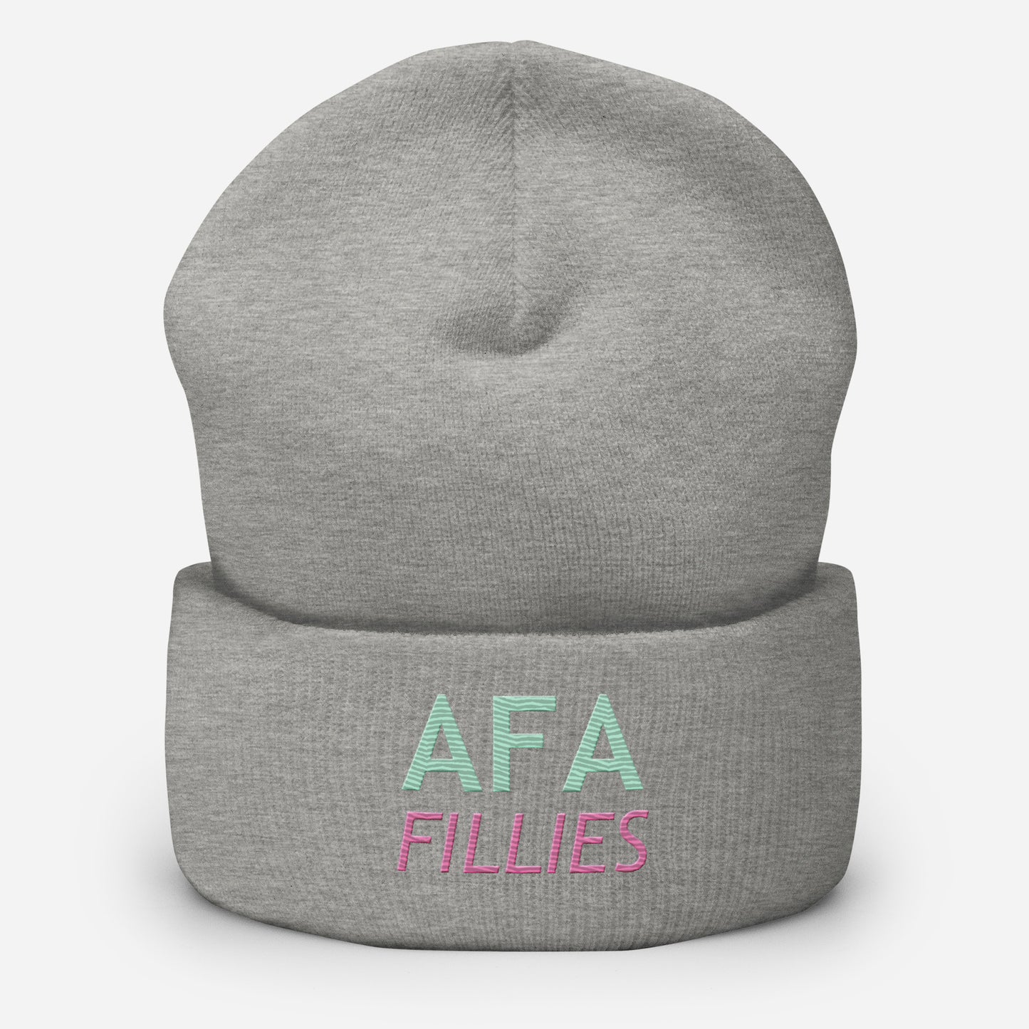 Light Green/Pink AFA Fillies Cuffed Beanie