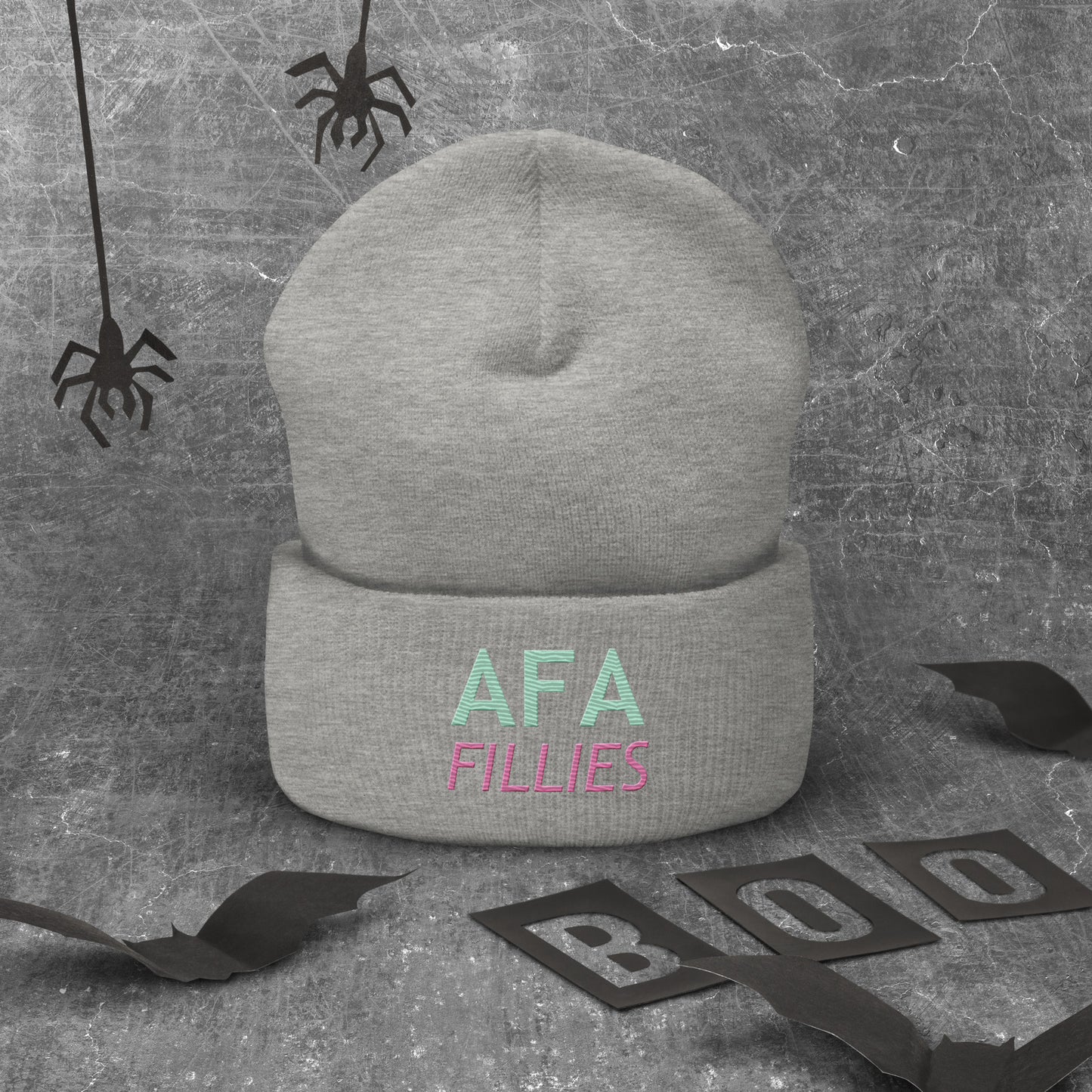 Light Green/Pink AFA Fillies Cuffed Beanie